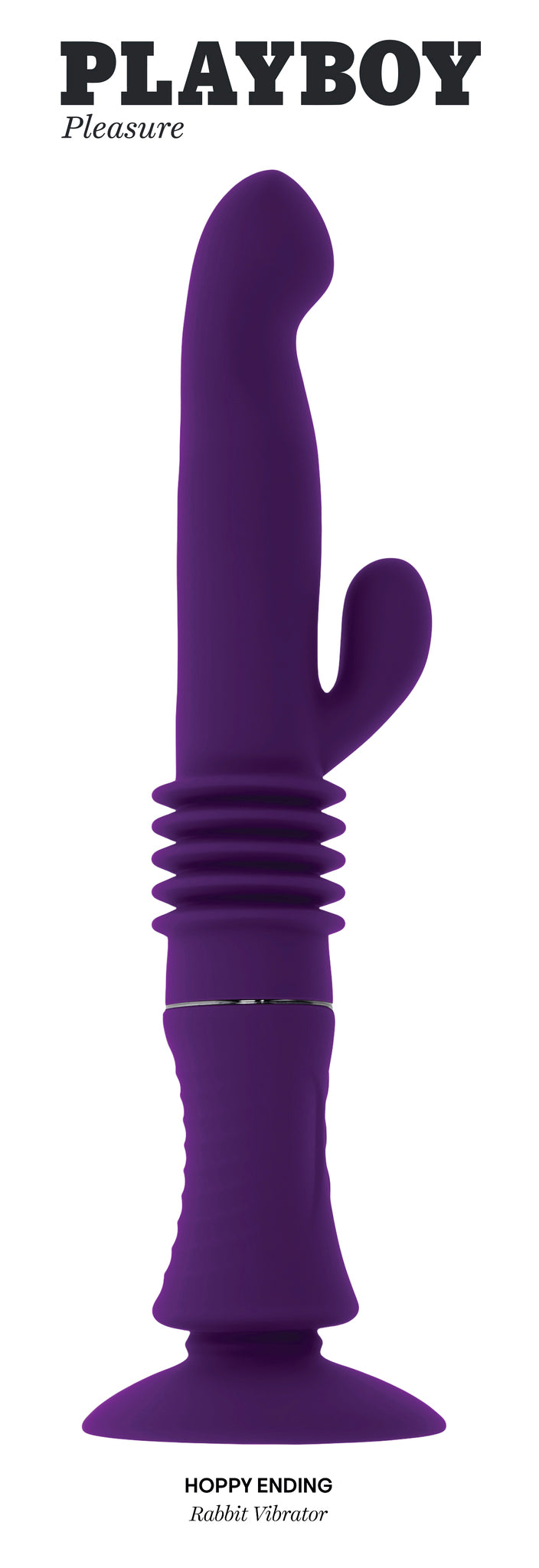 Playboy Hoppy Ending Rechargeable Silicone Thrusting Rabbit Vibrator Acai