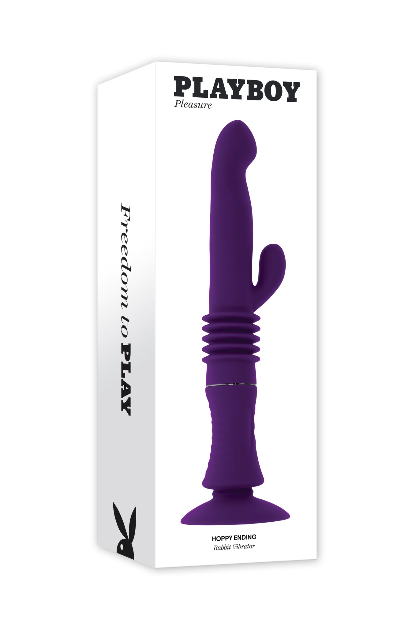 Playboy Hoppy Ending Rechargeable Silicone Thrusting Rabbit Vibrator Acai