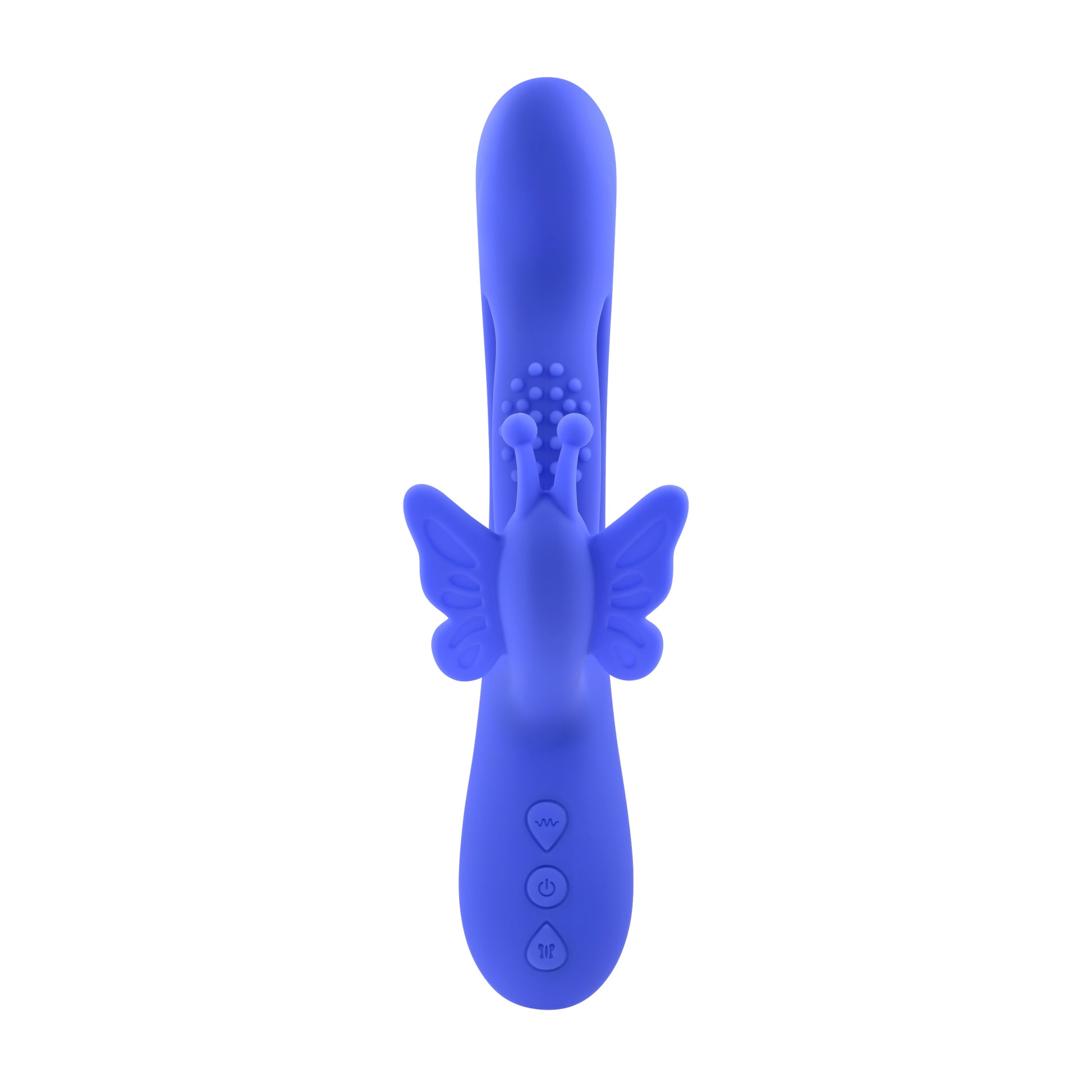 Evolved Butterfly Dreams Rechargeable Dual Stim Vibe Silicone Blue