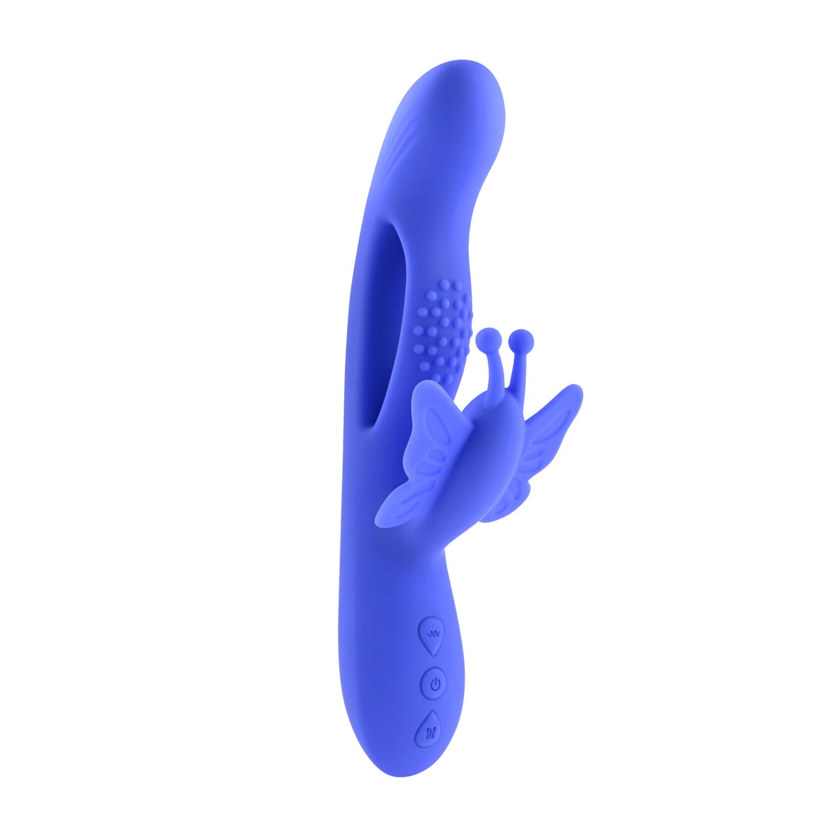 Evolved Butterfly Dreams Rechargeable Dual Stim Vibe Silicone Blue
