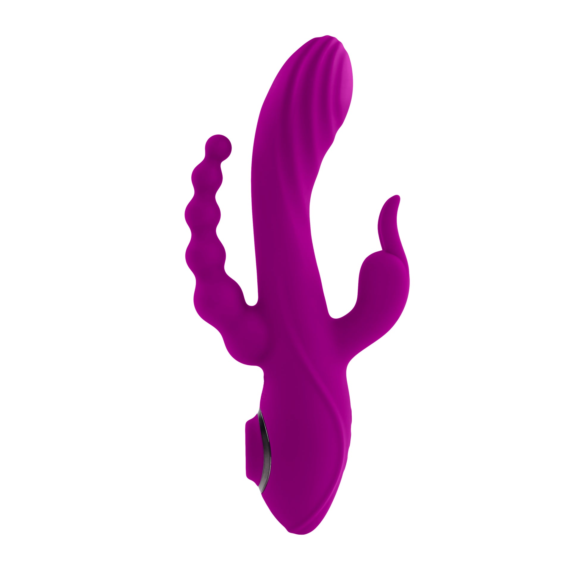 Evolved Fourgasm Rechargeable Triple Stim Vibe With Suction Silicone Purple