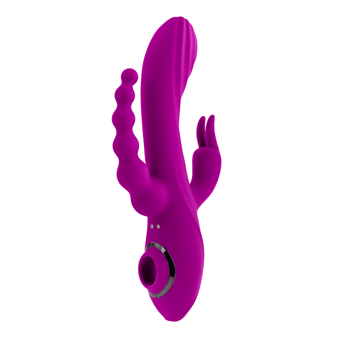 Evolved Fourgasm Rechargeable Triple Stim Vibe With Suction Silicone Purple