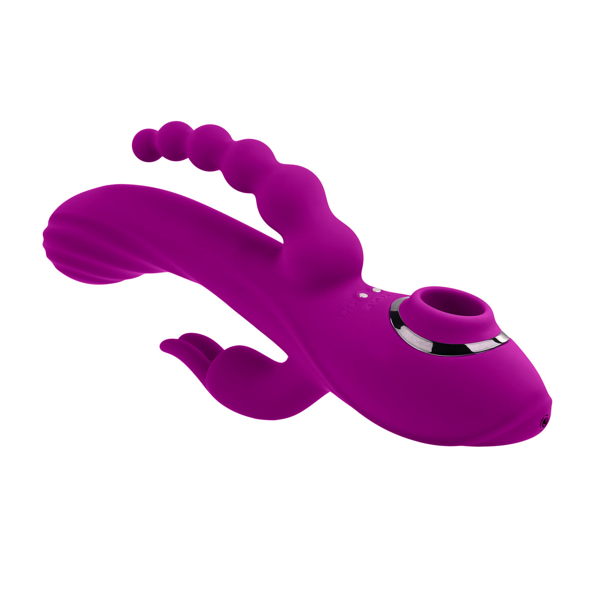 Evolved Fourgasm Rechargeable Triple Stim Vibe With Suction Silicone Purple