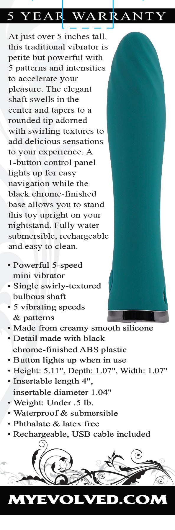Evolved Ultra Wave Rechargeable Vibrator Teal