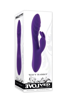 Evolved Wavy Rabbit Rechargeable Dual Stimulator Silicone Purple