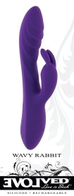Evolved Wavy Rabbit Rechargeable Dual Stimulator Silicone Purple