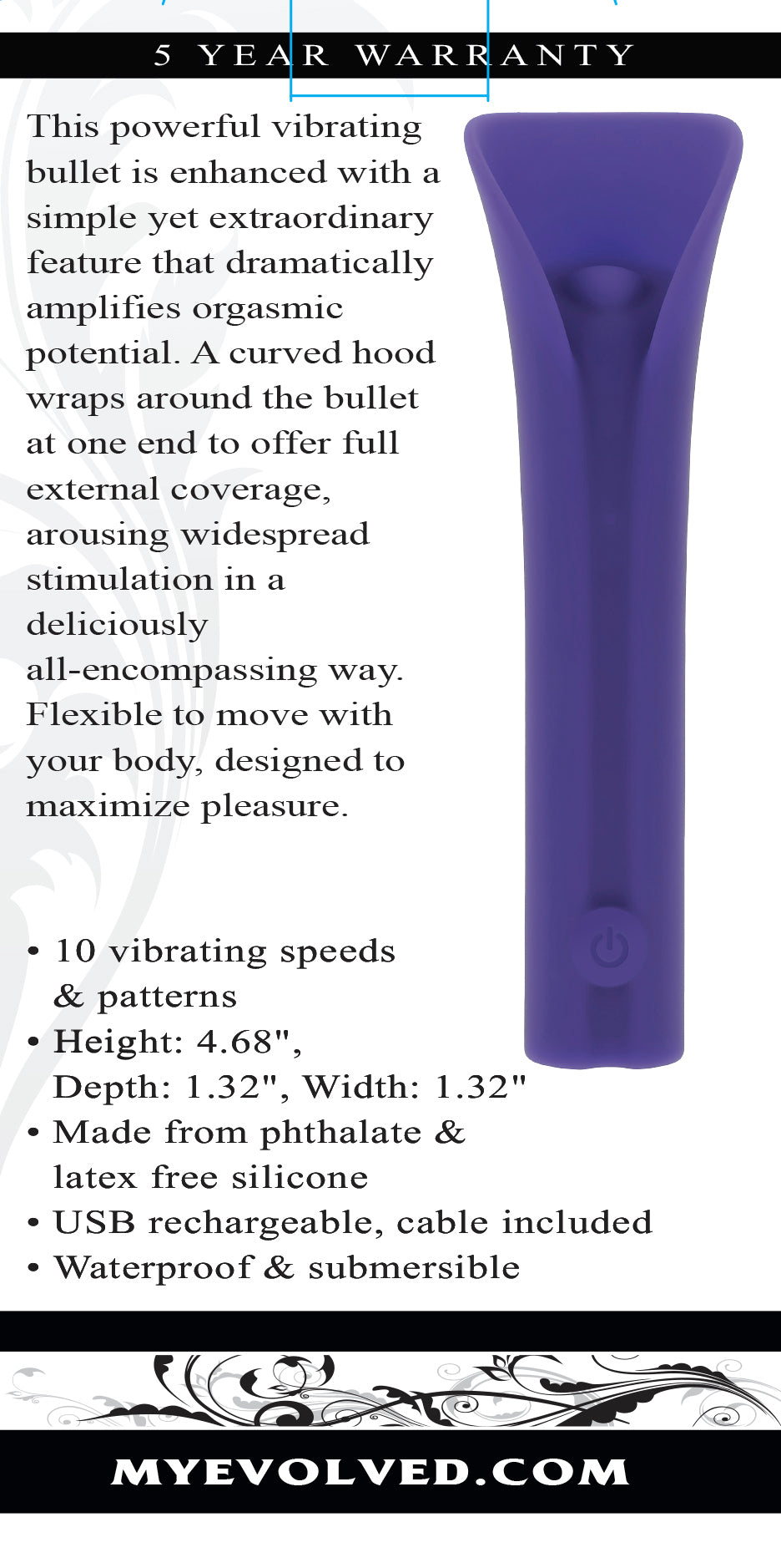 Evolved Full Coverage Rechargeable Bullet Silicone Purple