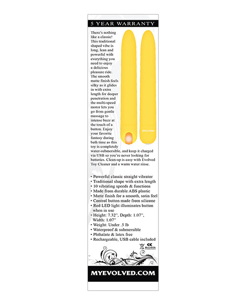 Evolved Sunny Sensations Rechargeable Silicone - Yellow
