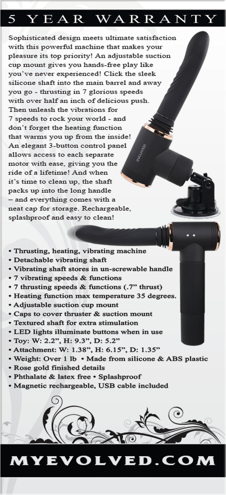 Evolved Too Hot To Handle Thrusting Sex Machine Black