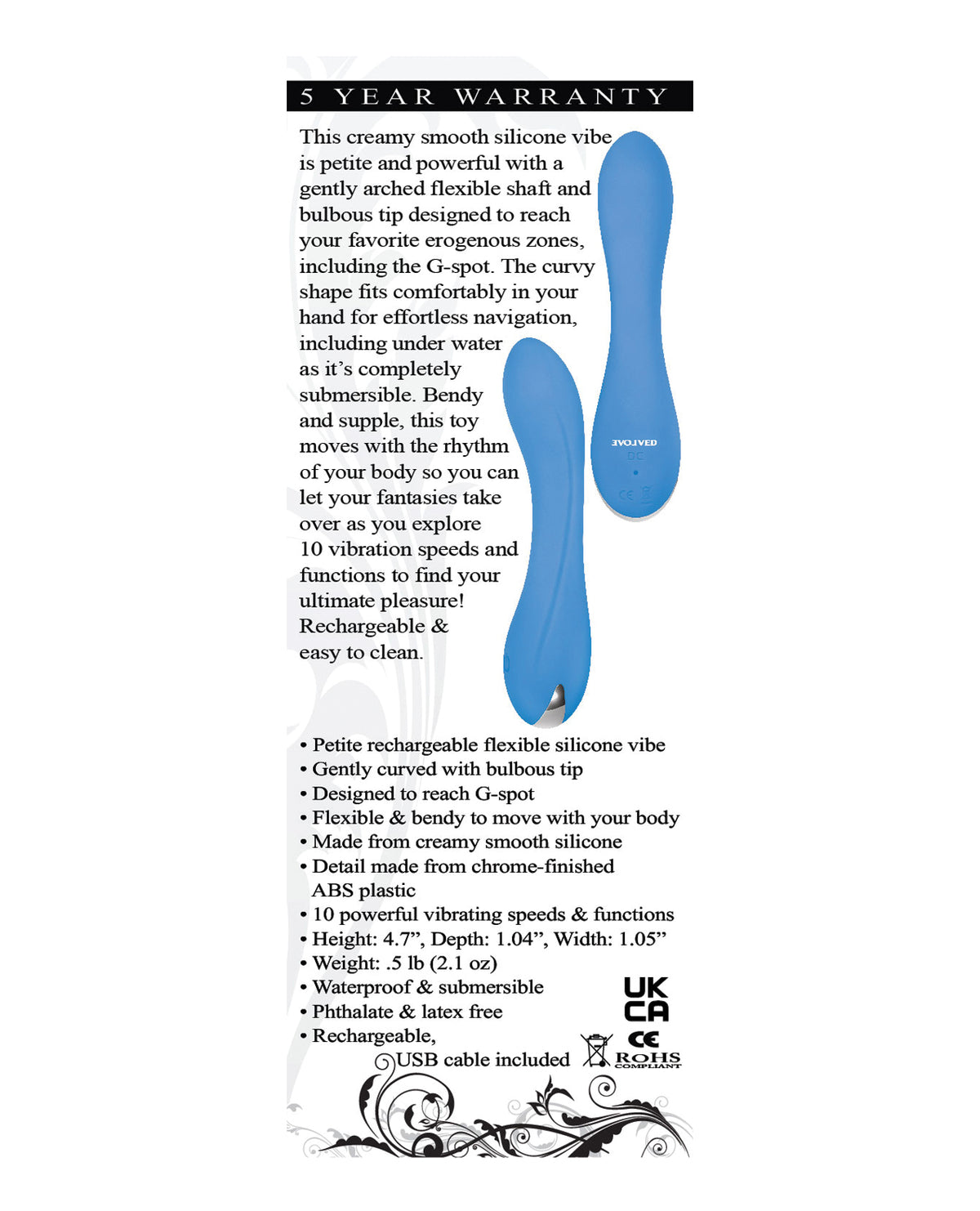 Evolved Blue Crush Silicone Rechargeable Blue