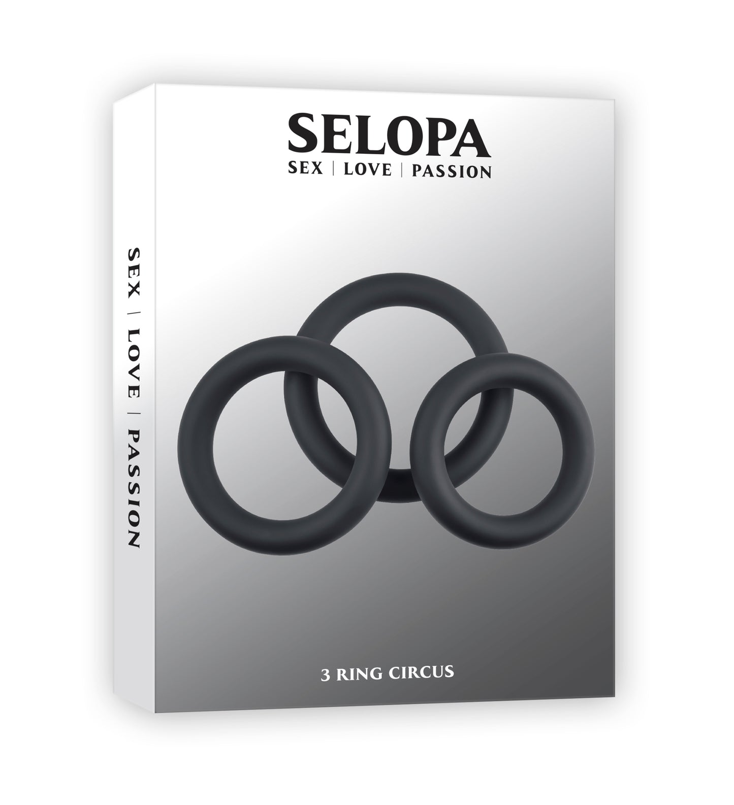 Selopa 3 Ring Circus Cock Ring Set Silicone Black