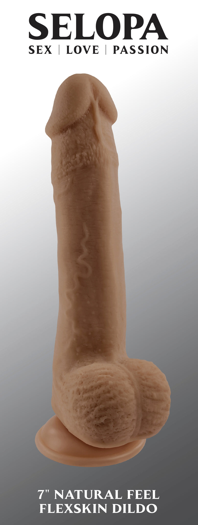 Selopa Natural Feel Flexskin Dildo Bendable With Moving Material 7 In. Dark