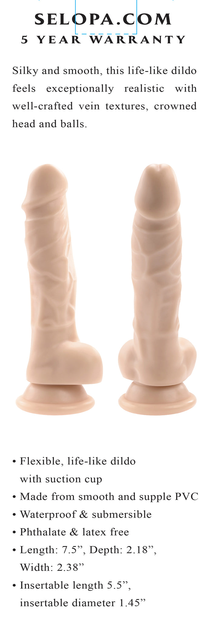 Selopa 6 In. Dildo Light