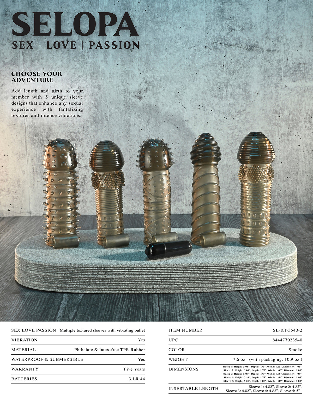 Selopa Choose Your Adventure Sleeve Kit With Bullet Smoke Clear