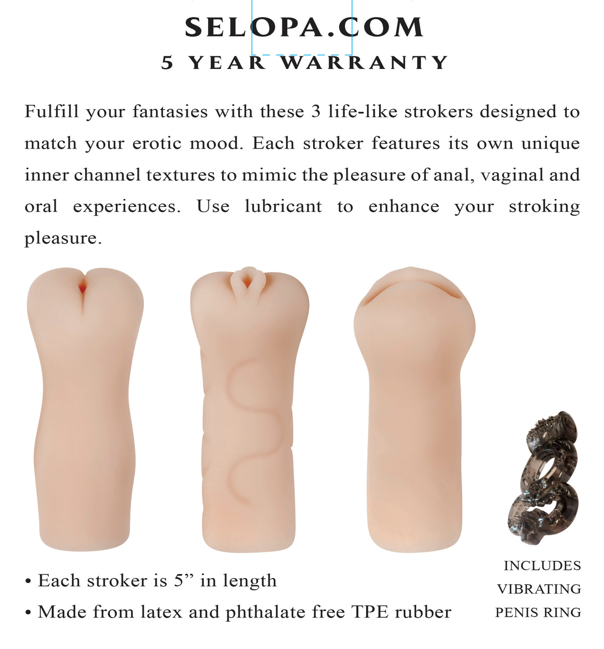 Selopa Party Pack 3-piece Stroker Pack Light