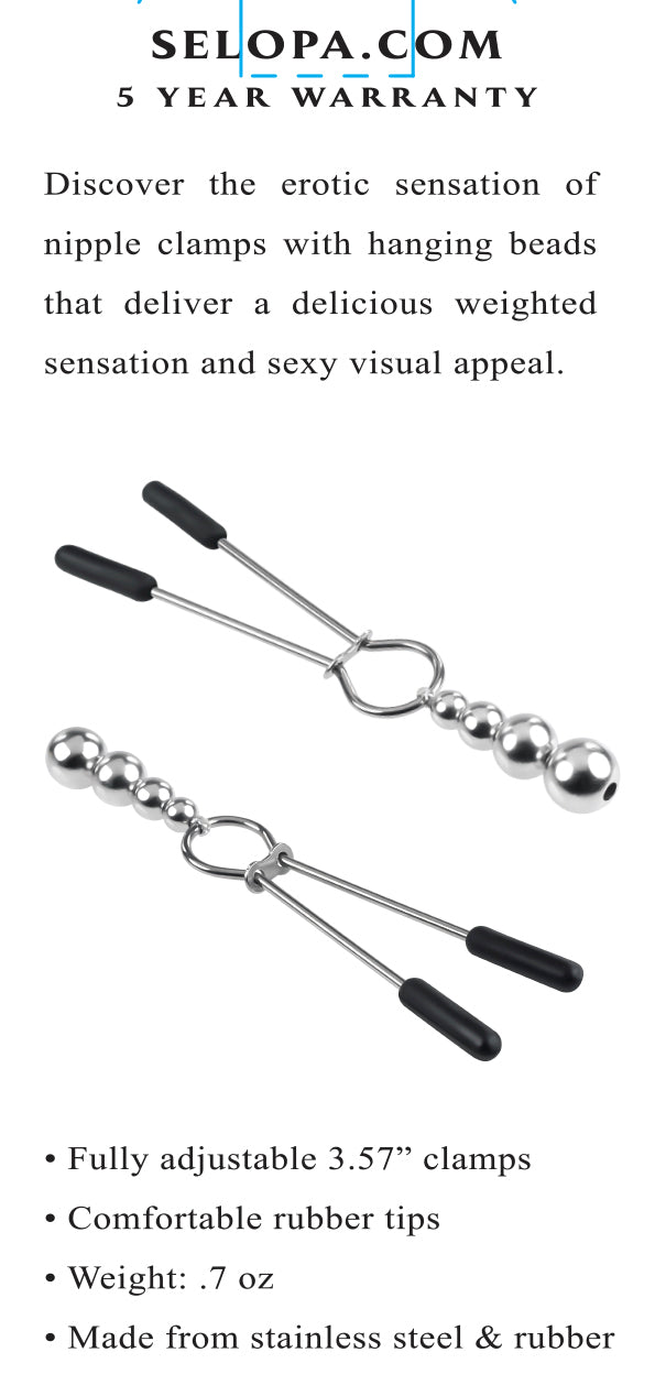 Selopa Beaded Nipple Clamps Stainless Steel Silver
