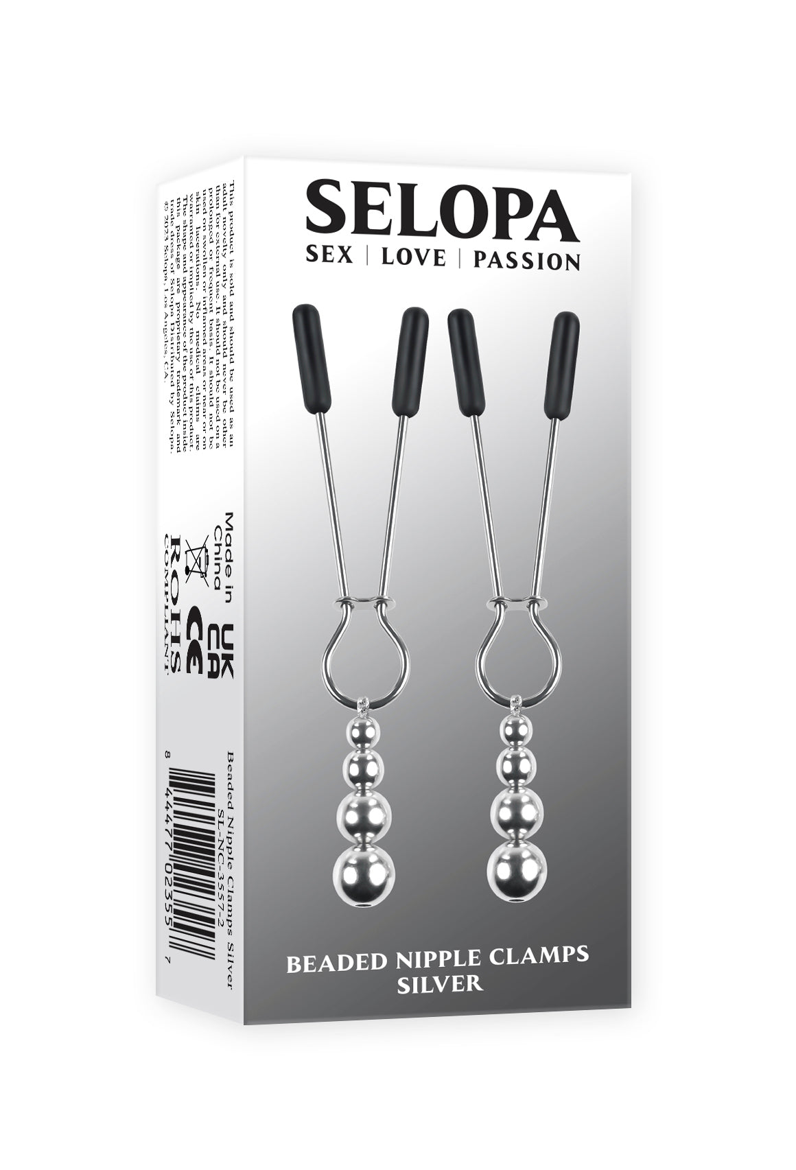 Selopa Beaded Nipple Clamps Stainless Steel Silver