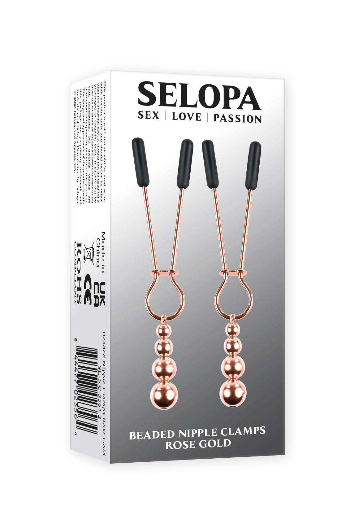 Selopa Beaded Nipple Clamps Stainless Steel Rose Gold