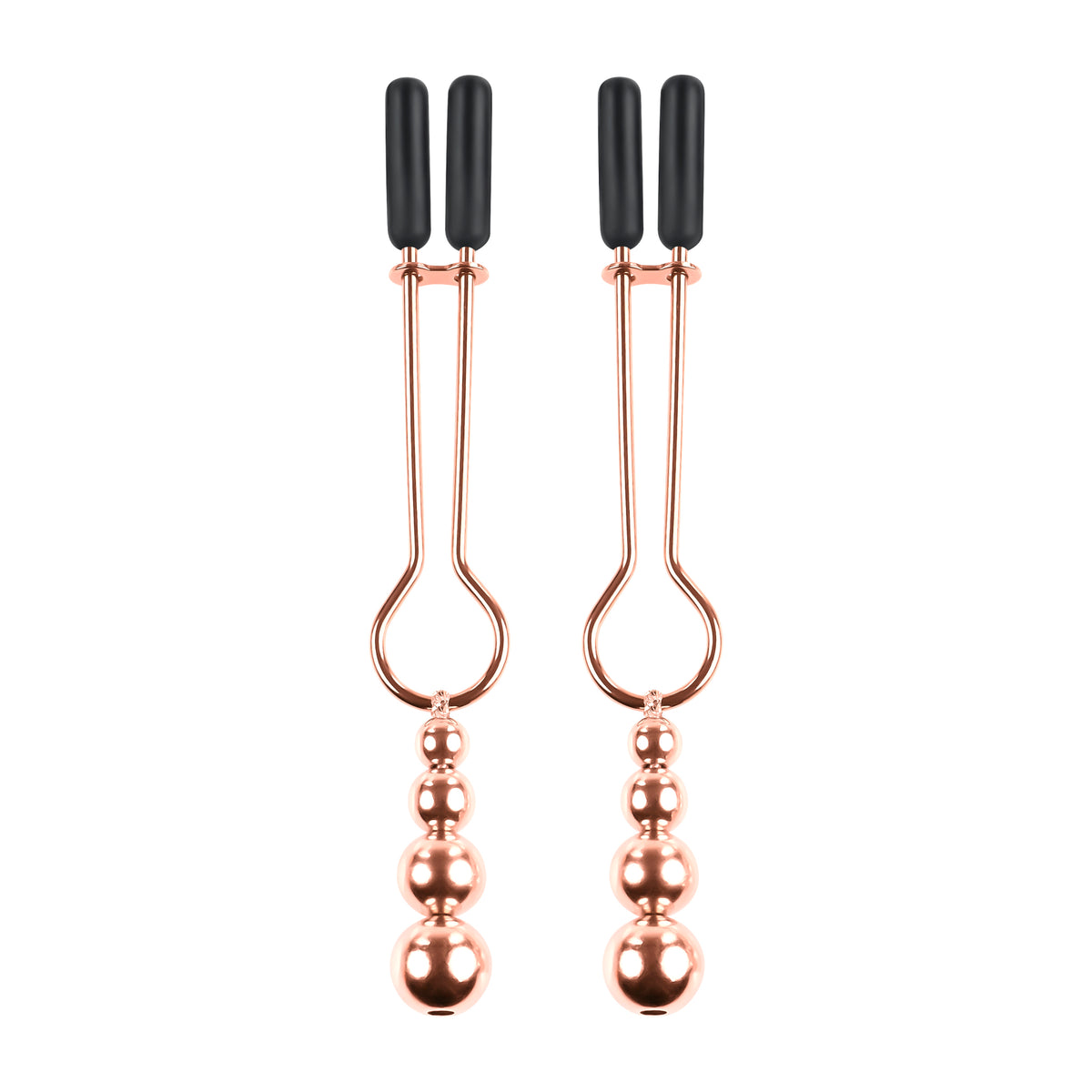 Selopa Beaded Nipple Clamps Stainless Steel Rose Gold