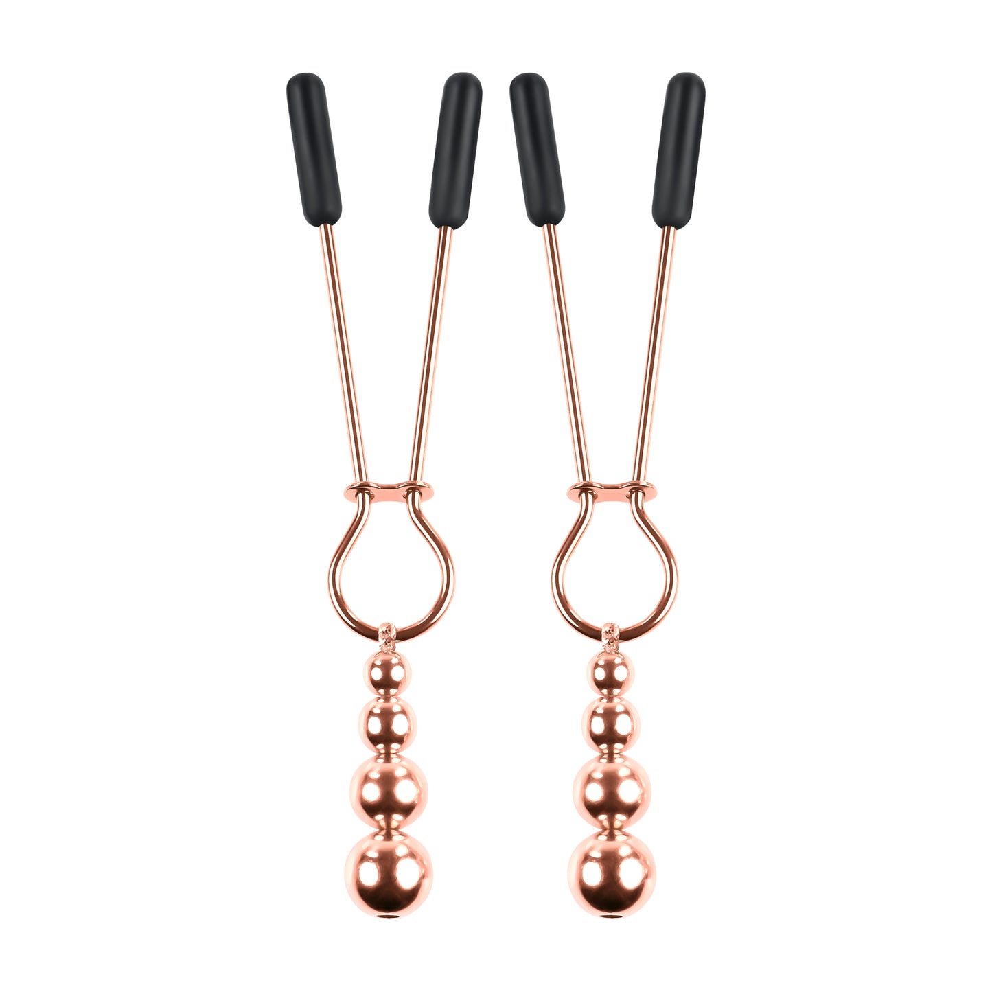 Selopa Beaded Nipple Clamps Stainless Steel Rose Gold