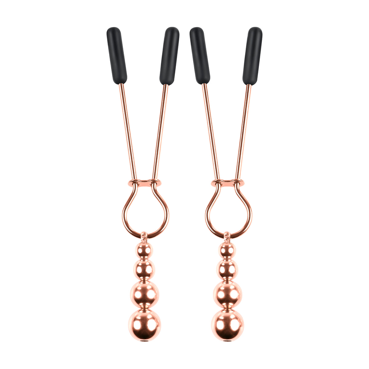 Selopa Beaded Nipple Clamps Stainless Steel Rose Gold
