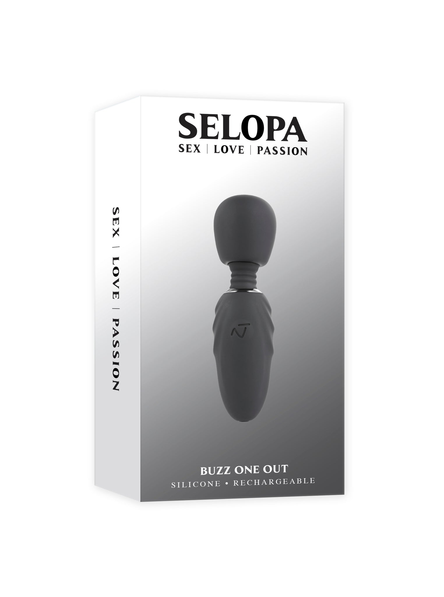 Selopa Buzz One Out Rechargeable Silicone Mini Wand Vibrator Black
