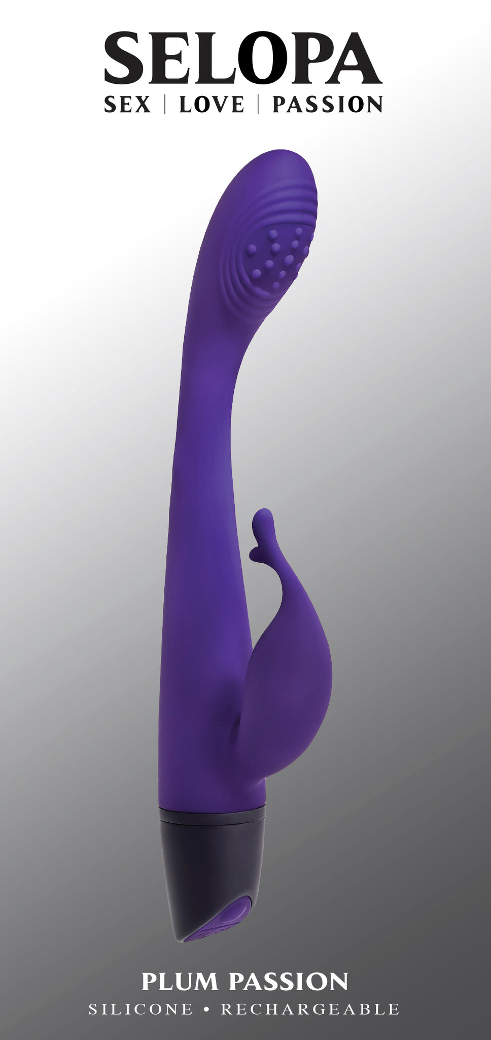 Selopa Plum Passion Rechargeable Dual Stim Silicone Purple