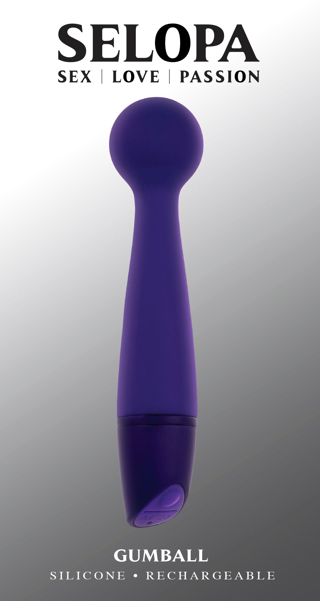 Selopa Gumball Rechargeable Slim Wand Silicone Purple