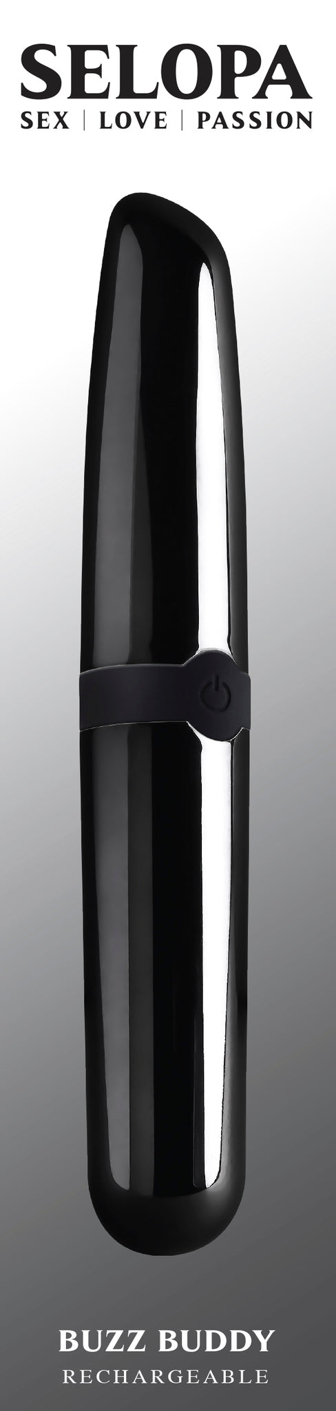 Selopa Buzz Buddy Rechargeable Vibe Silicone Black Chrome