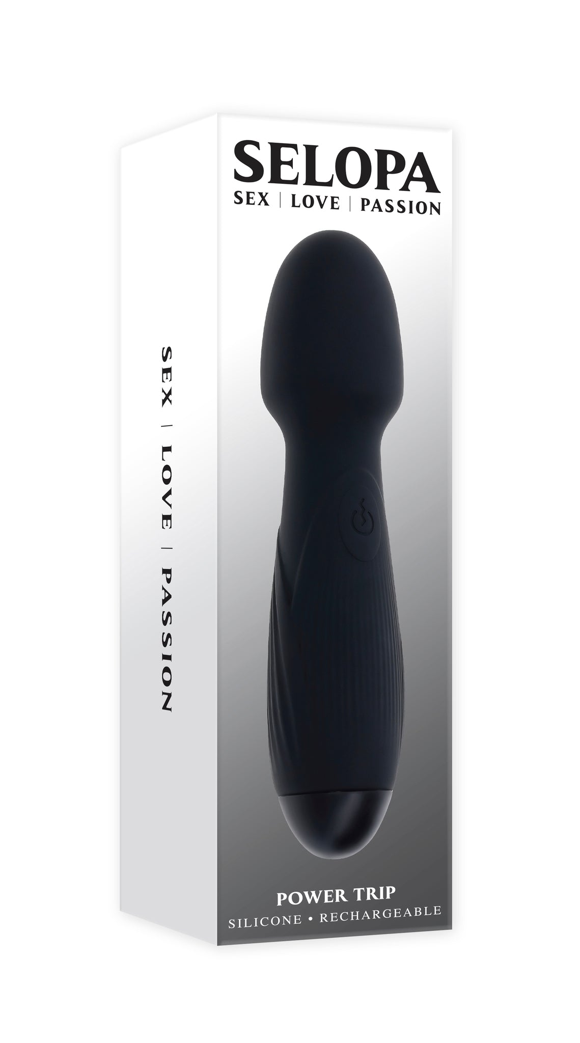 Selopa Power Trip Rechargeable Vibrating Wand Silicone Black