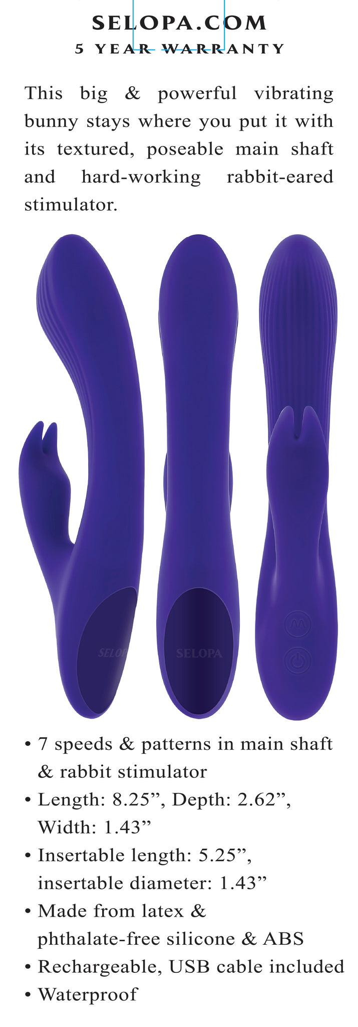 Selopa Poseable Bunny Purple