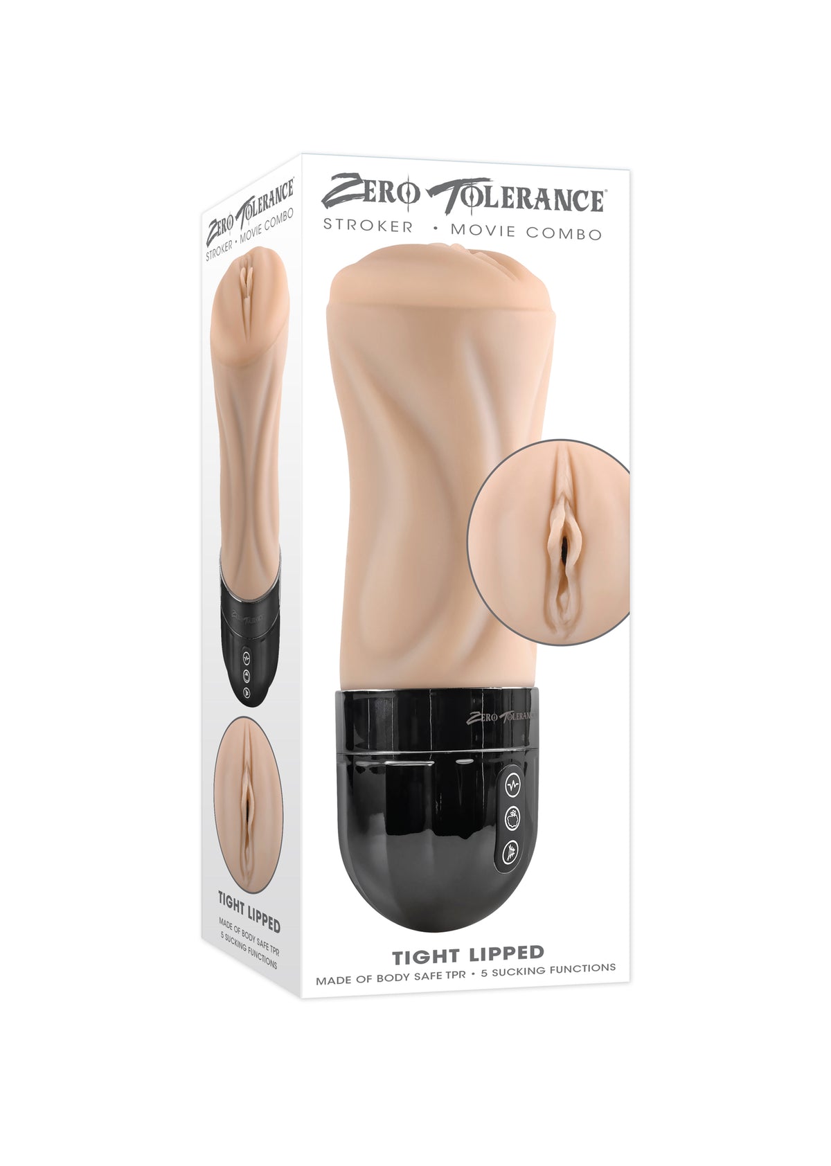 Zero Tolerance Tight Lipped Rechargeable Stroker With Suction Light