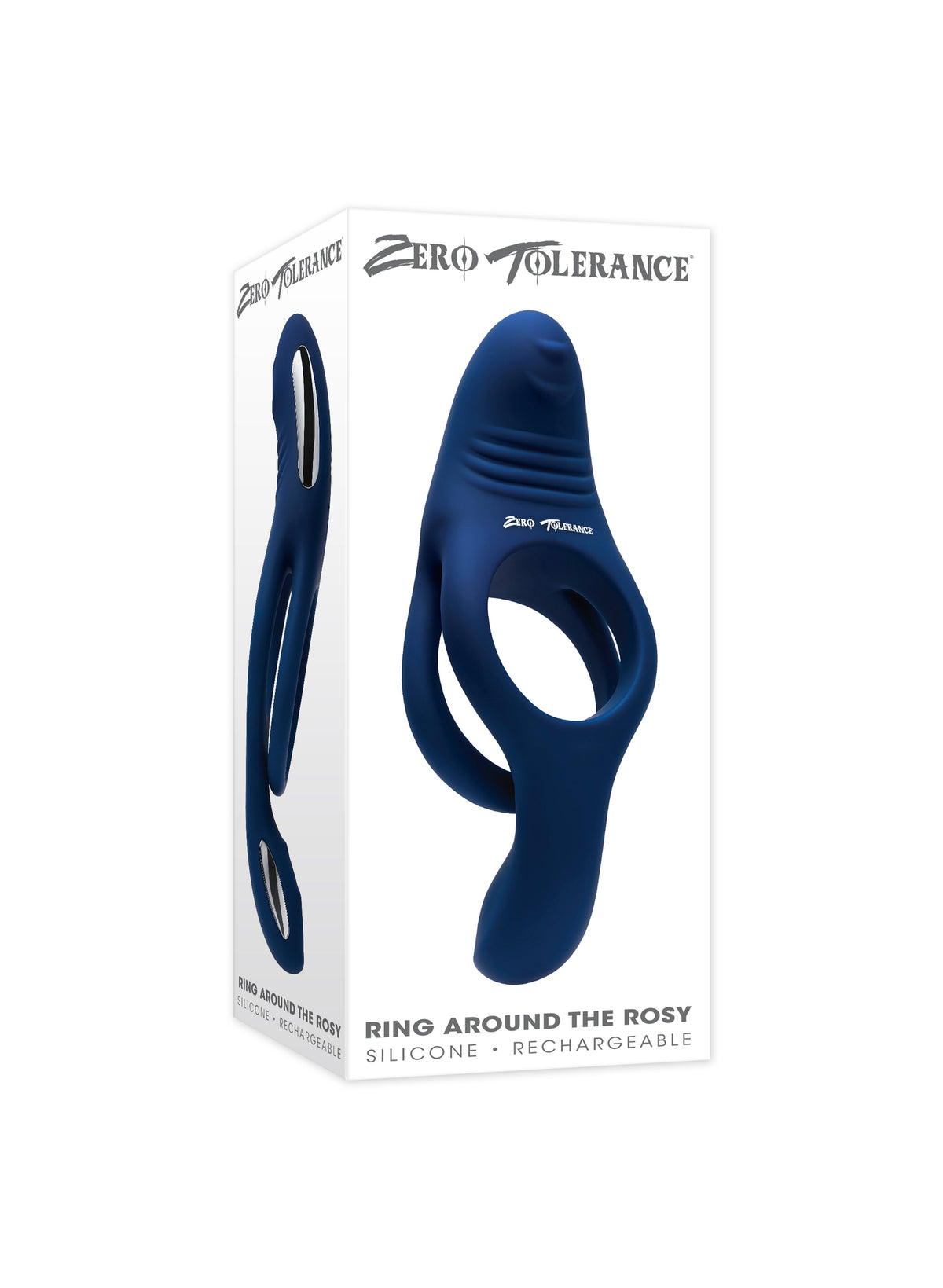 Zero Tolerance Ring Around The Rosy Rechargeable Vibrating Dual C-ring Silicone Blue