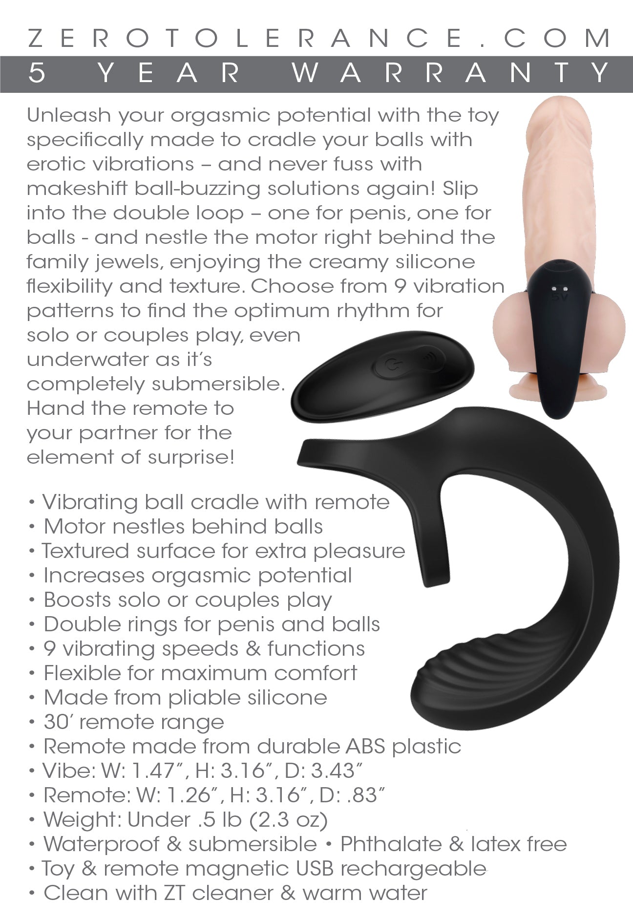 Zt Vibrating Ball Cradle Black
