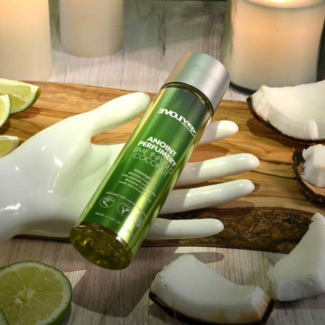 Evolved Anoint Perfumery Lime Infused Coconut Massage Oil 4 Oz.