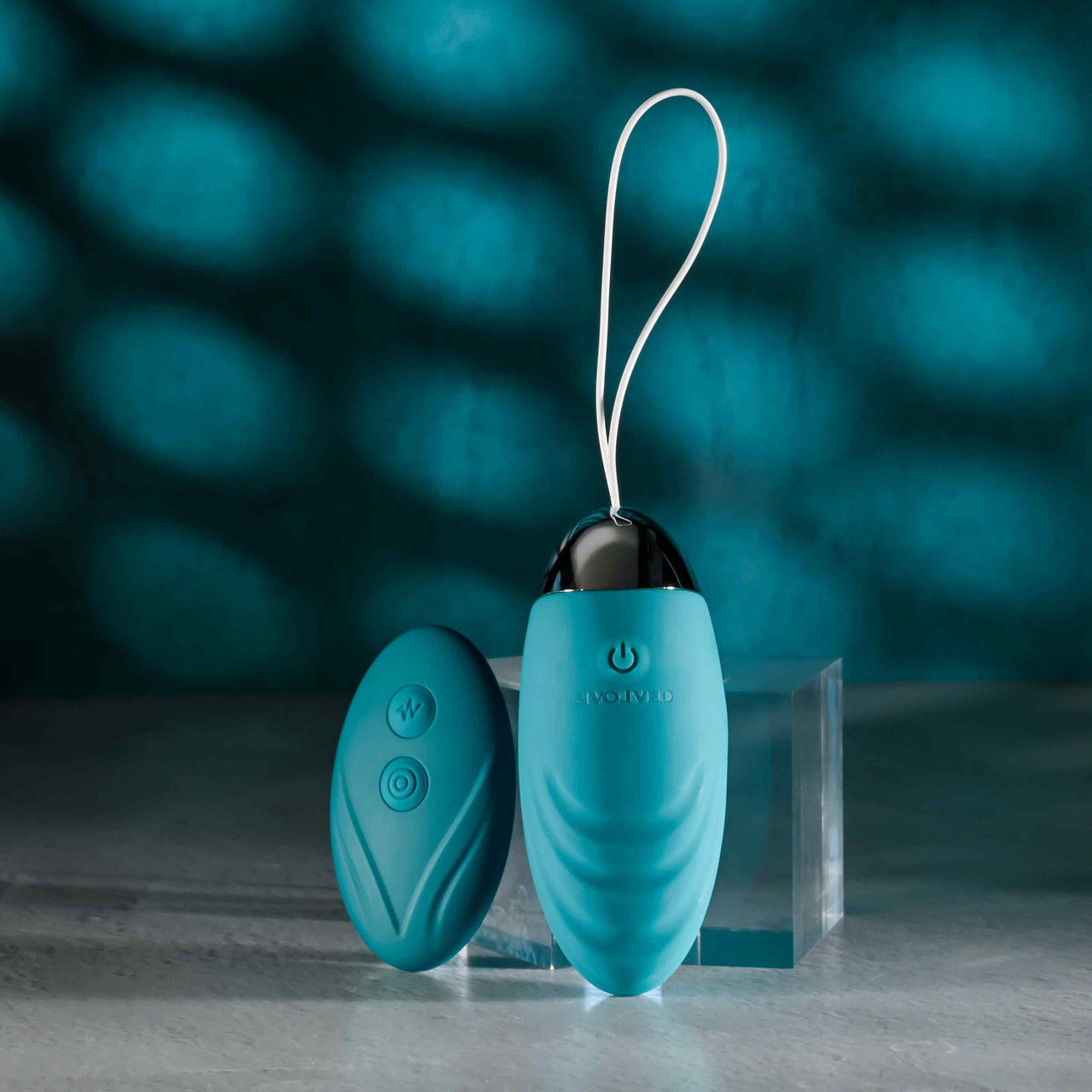 Evolved Oval Office Rechargeable Vibrating Egg Vibe With Remote Silicone Teal