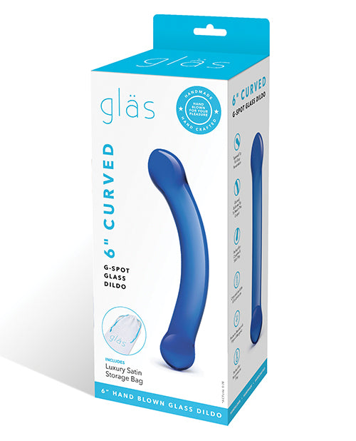Glas 6 inches Curved Glass G-Spot Dildo Blue
