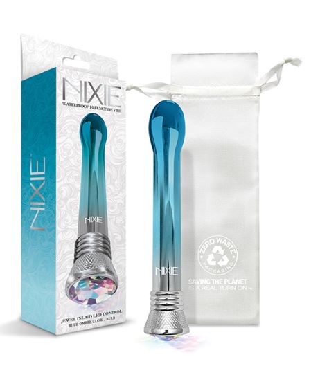 Nixie Waterproof 10-function Bulb Vibe - Blue Ombre Glow