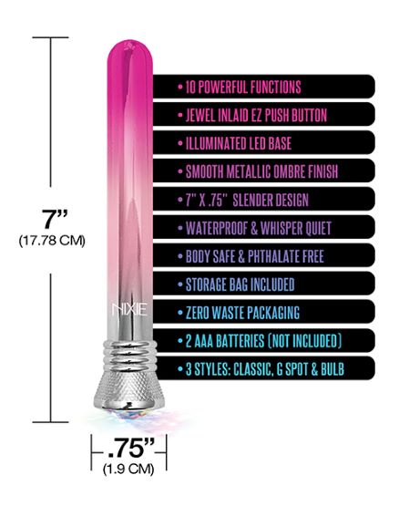 Nixie 10-function Waterproof Classic Vibe - Pink Ombre Glow