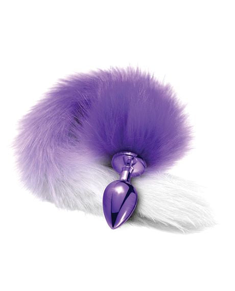 Nixie Metal Butt Plug With Ombre Tail Purple Metallic
