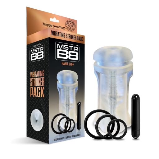 Happy Ending Mstr B8 Vibrating Stroker Pack - Hand Cuff