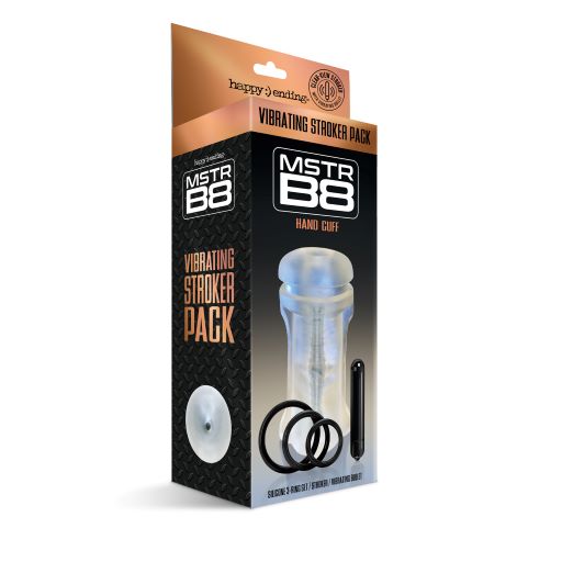 Happy Ending Mstr B8 Vibrating Stroker Pack - Hand Cuff