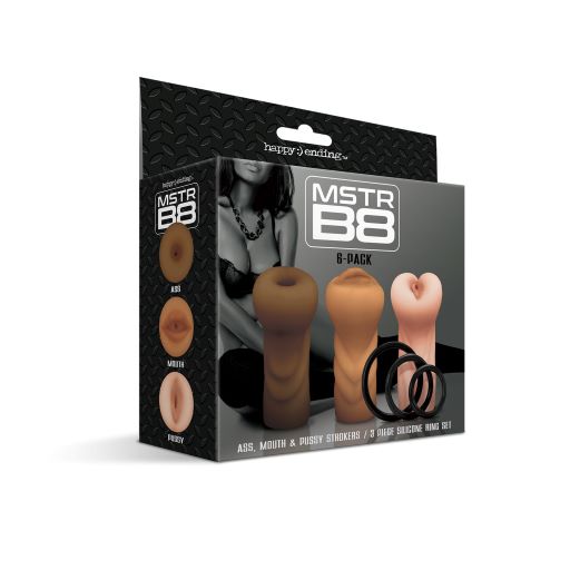 Happy Ending Mstr B8 Six Pack: Ass, Mouth, Pussy Stroker With 3 Rings