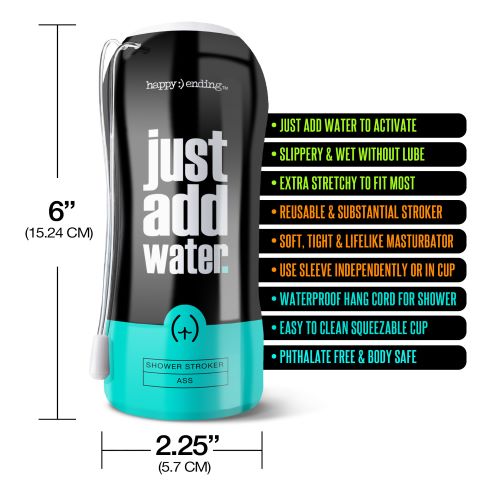 Happy Ending Just Add Water Self Lubricating Shower Stroker - Ass
