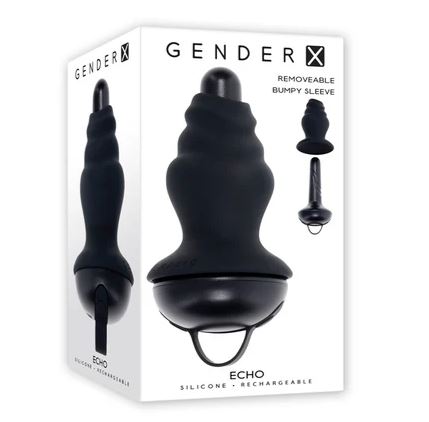 Gender X Echo Rechargeable Vibrating Sheathed Silicone Black