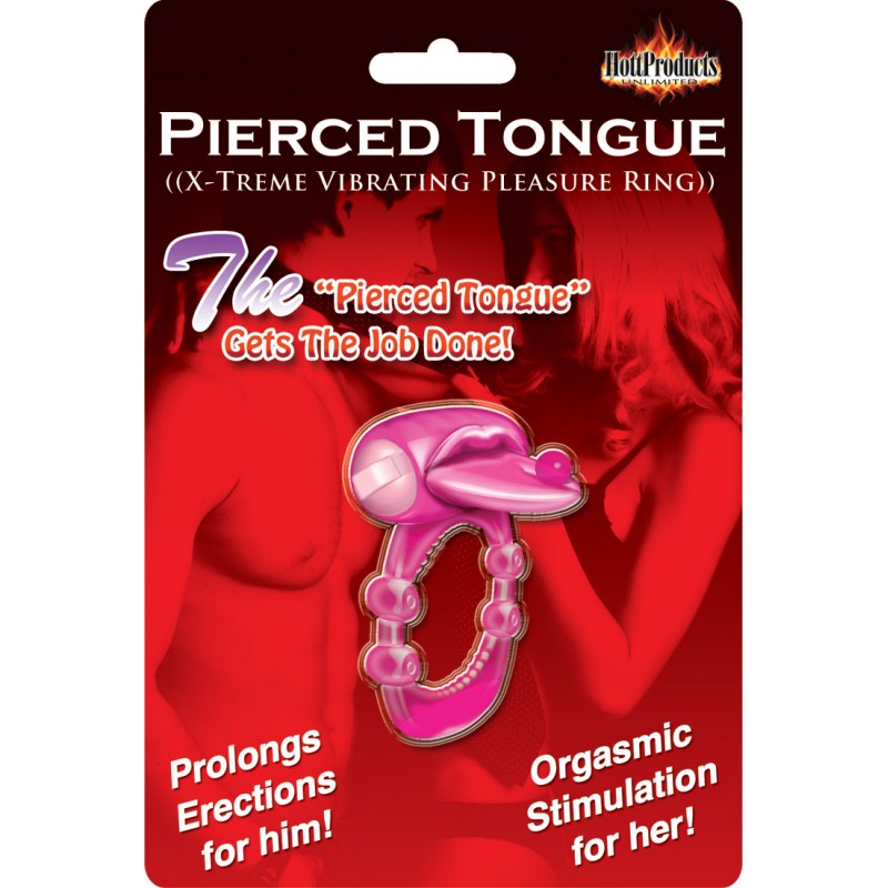 Pierced Tongue X-treme Vibrating Pleasure Ring - Magenta