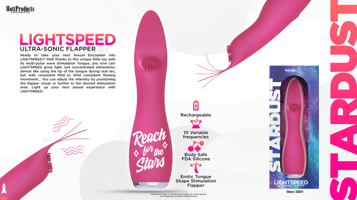 Stardust Lightspeed Flapper Tip Vibrator Magenta