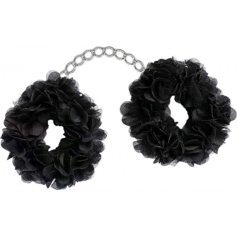 Blossom Luv Cuffs Flower Hand Cuffs Black
