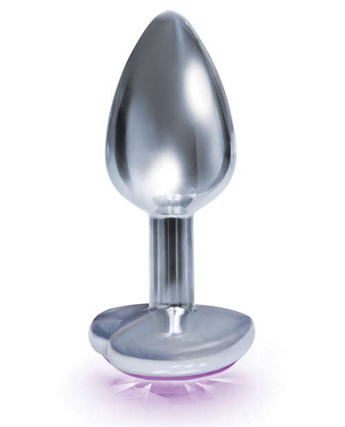 The 9's, The Silver Starter, Bejeweled Heart Stainless Steel Plug