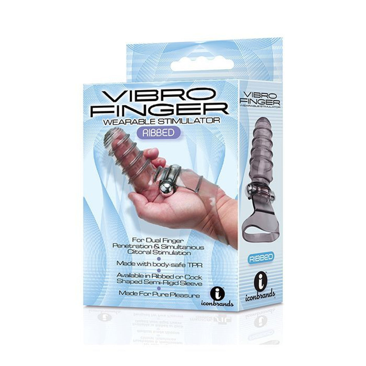 Vibrofinger Ribbed Finger Massager Smoke